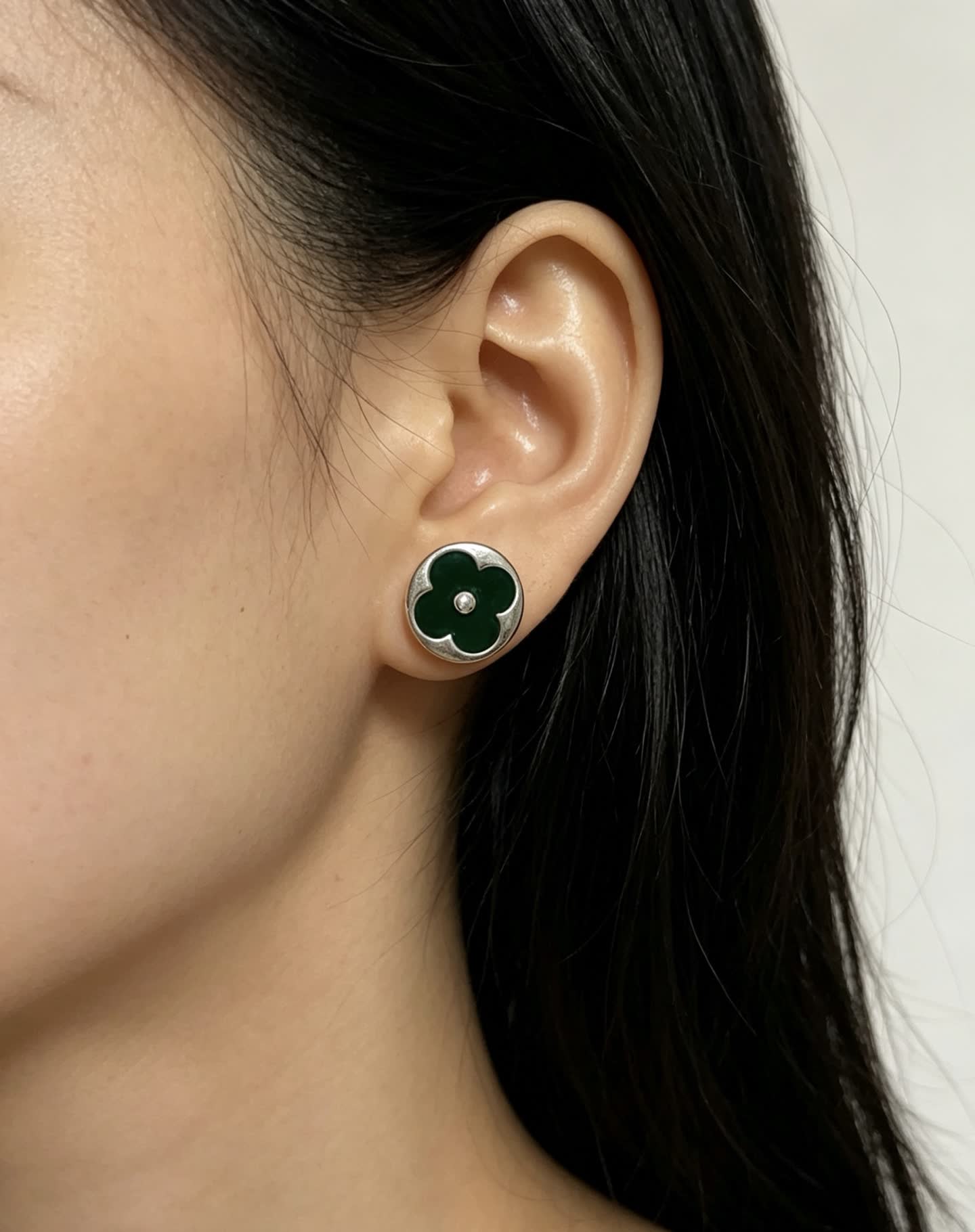 Louis Vuitton Green Flower Earrings